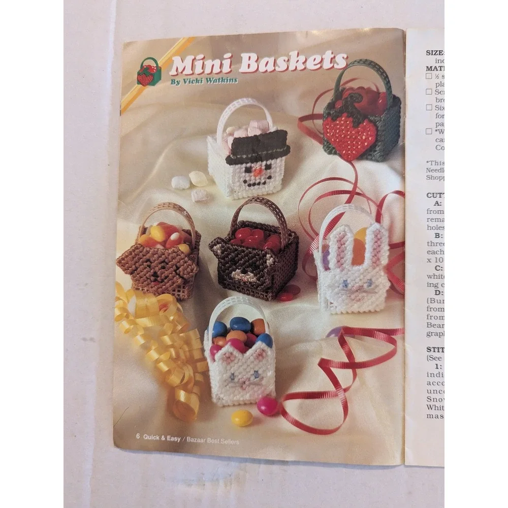 1992 Quick Easy Plastic Canvas Bazaar Best Sellers Craft Book Patterns 913208‎